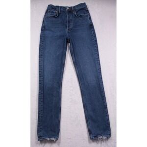 Agolde Jeans Womens Size 24 Blue Denim Riley Long Straight Leg Stretch High Rise